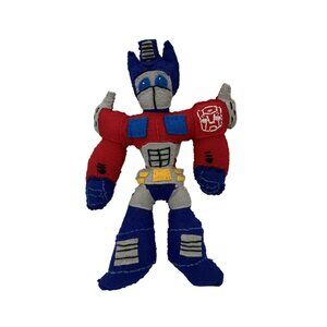Handmade Felt Optimus Prime Plush Toy Robot Red & Blue Unique Collectible